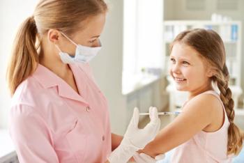 Child receiving subcutaneous medication