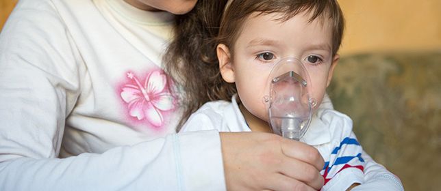 Infant on a nebulizer