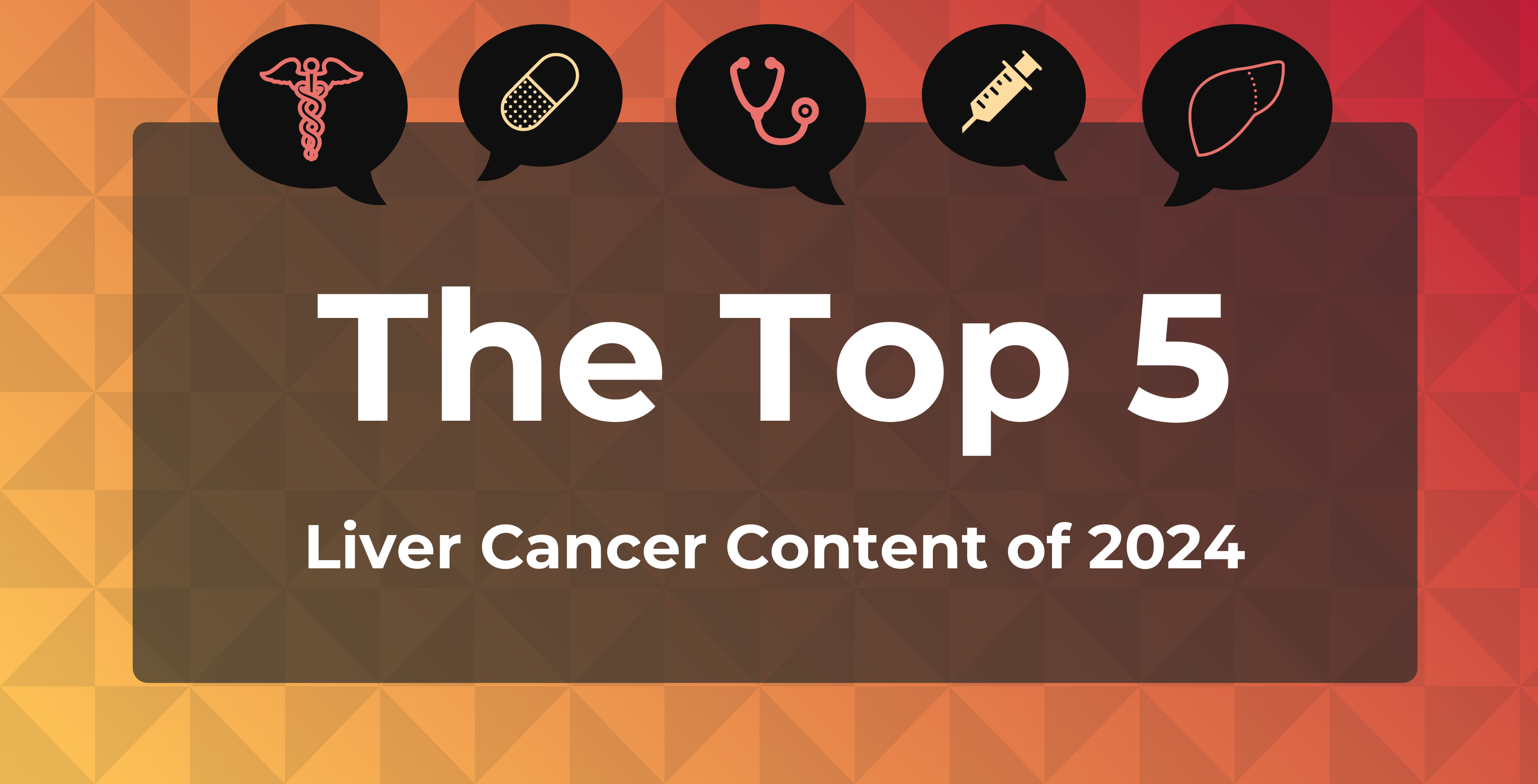 Top 5 liver cancer content of 2024 image graphic with health icons