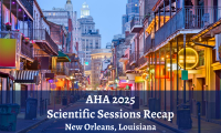 AHA 2025 recap layered on photo of Bourbon Street in New Orleans | Image credit: SeanPavonePhoto - stock.adobe.com