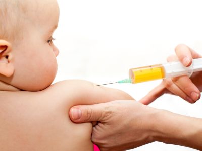 baby receiving vaccine