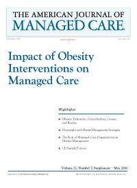 Impact of Obesity Interventions on Managed Care
