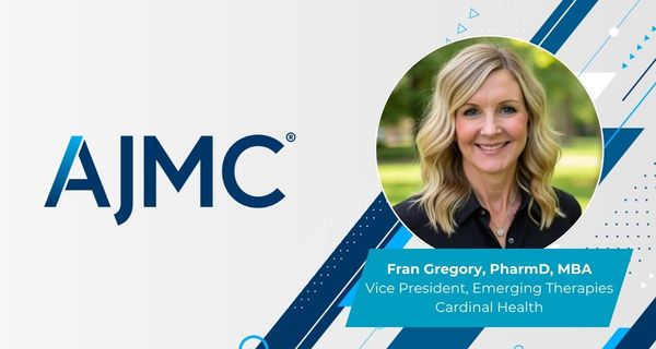 Headshot of Fran Gregory on AJMC branded background