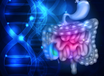 digestive tract diagram next to a diagram of DNA