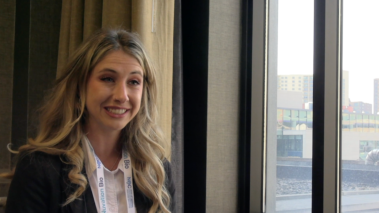 Screenshot of an interview with Courtney VanHouzen, PharmD