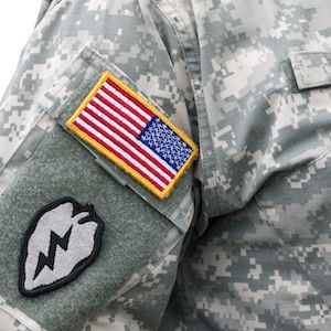 United States flag patch on army clothing