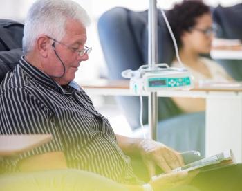 Man receiving infusion | Image credit: National Cancer Institute