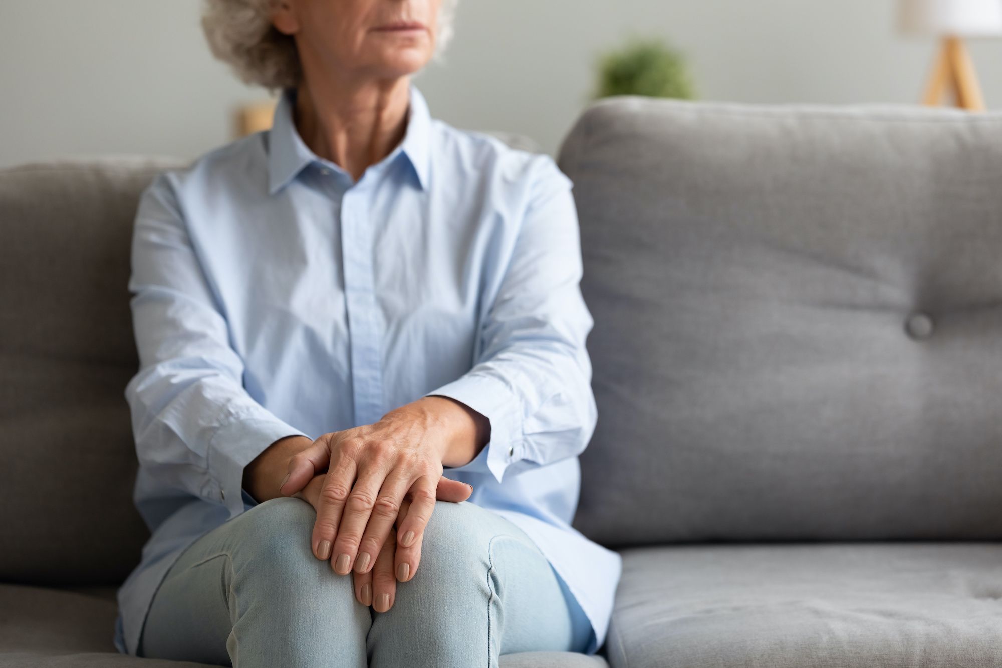 Elderly woman sitting