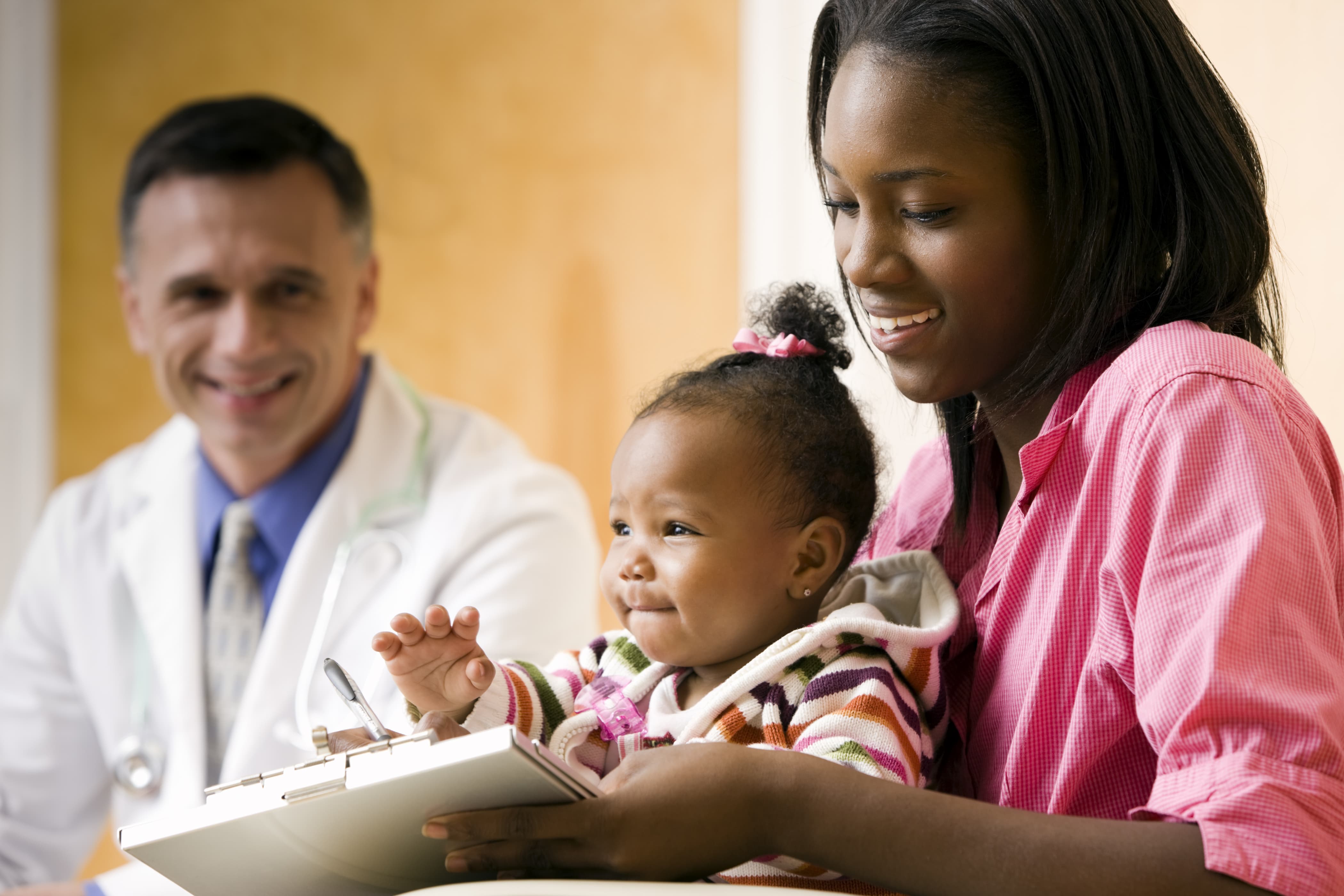 Picture of baby at the doctor