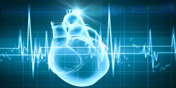 blue computerized heart