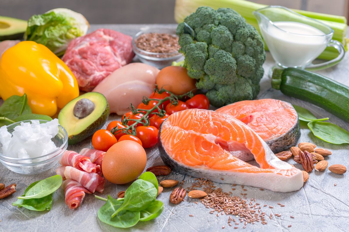 table full of healthy foods