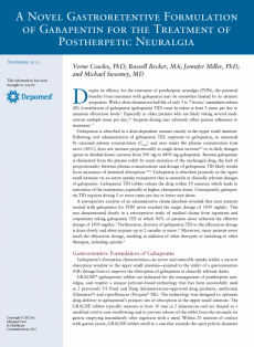 A Novel Gastroretentive Formulation of Gabapentin for the Treatment of Postherpetic Neuralgia
