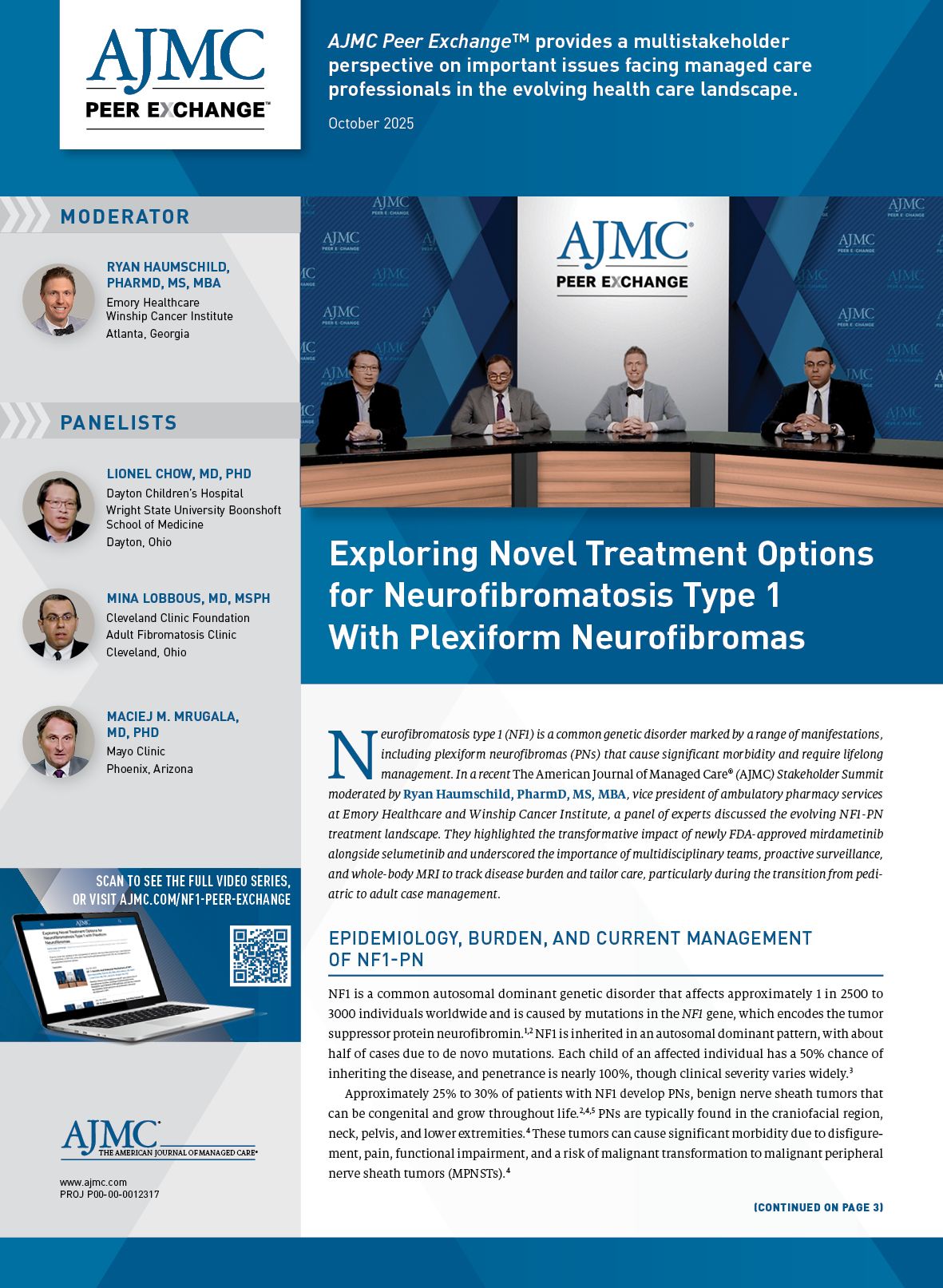 Exploring Novel Treatment Options for Neurofibromatosis Type 1 With Plexiform Neurofibromas