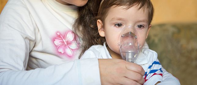 Small child with nebulizer