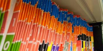 files on shelf 