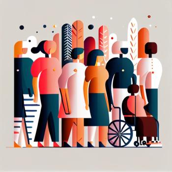 a graphic of diverse people