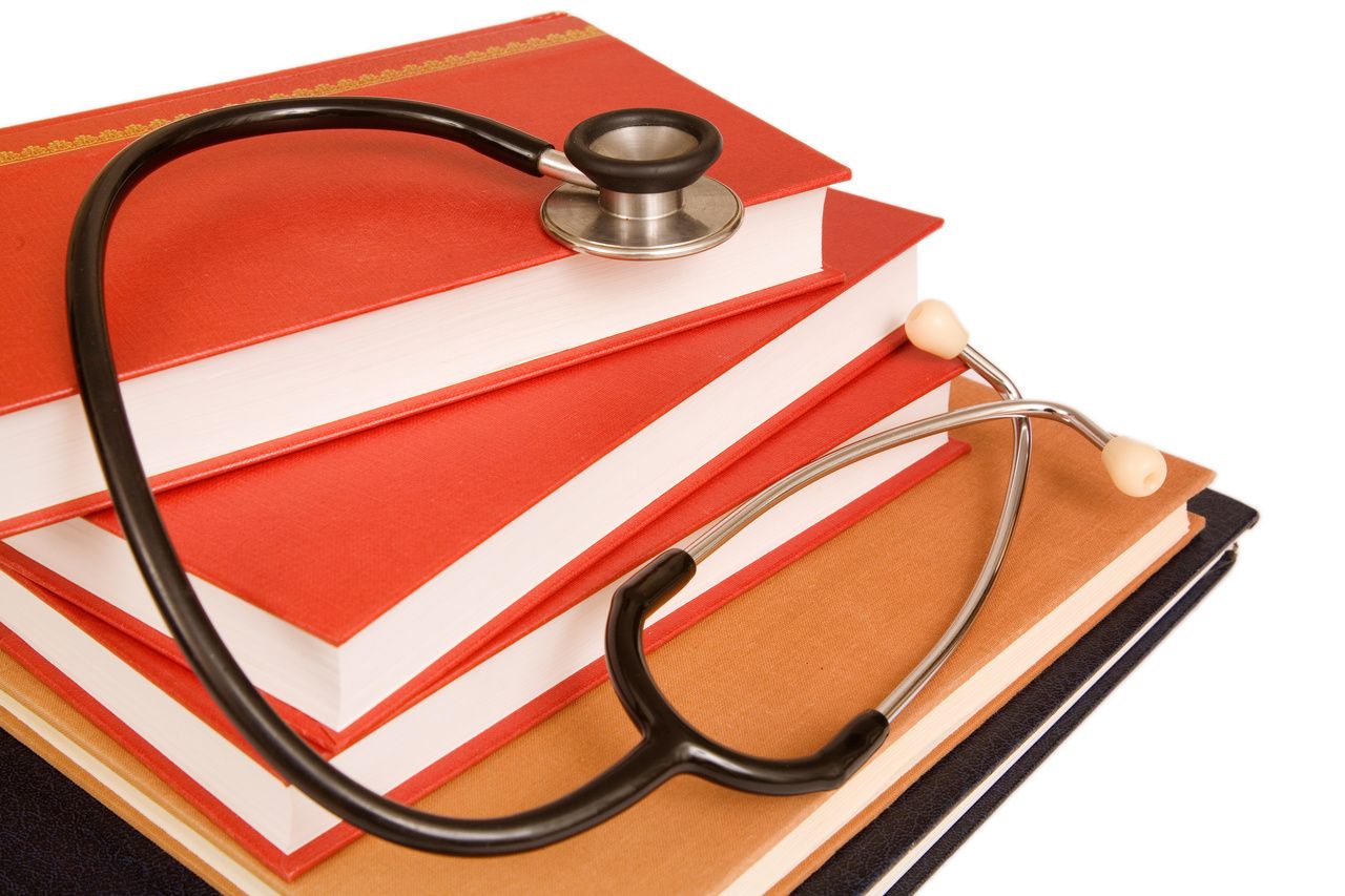 Stethoscope on books. 