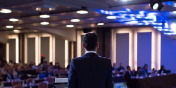 Conference presenter | Image credit: Image credit: Right 3 - stock.adobe.com