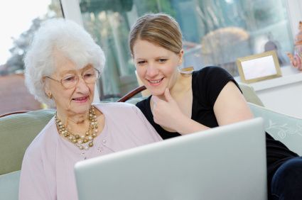 Grandmother and granddaughter