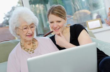 Elderly woman with young woman.
