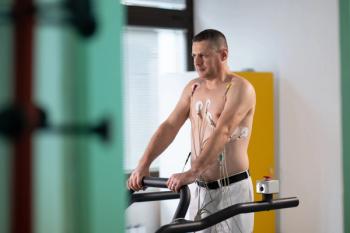 Man on treadmill connected to ECG electrodes. | Image credit: .shock – stock.adobe.com