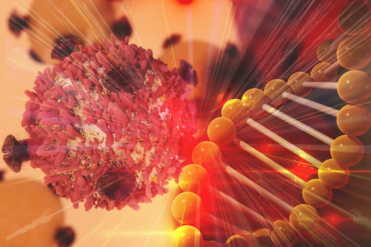 cance cell and DNA strand