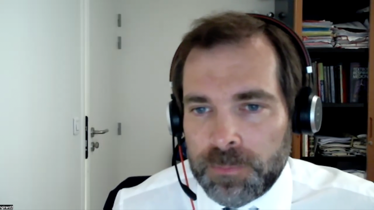 Screenshot of an interview with Nicolas Girard, MD, PhD