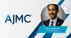 Headshot of Eric K. Singhi, MD, on AJMC branded background