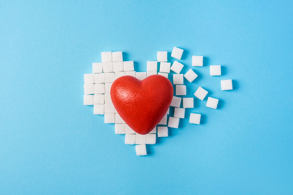 Heart on sugar cubes