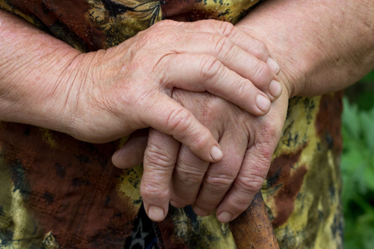 Hands of older person