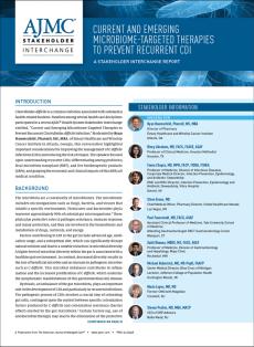 Current and Emerging Microbiome-Targeted Therapies to Prevent Recurrent CDI: A Stakeholder Interchange Report