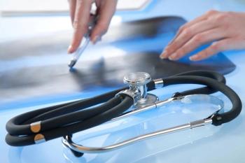 Image of a lung scan and a stethoscope
