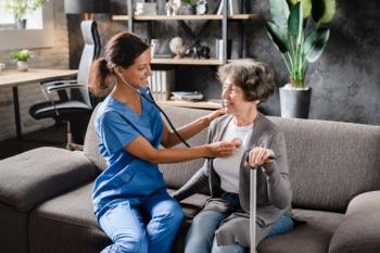 Nurse using stethoscope on older patient | Image credit: InsideCreativeHouse – stock.adobe.com