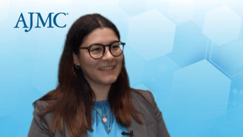 Screenshot of an interview with Evangelia Vlachou, MD