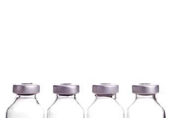 row of identical vials