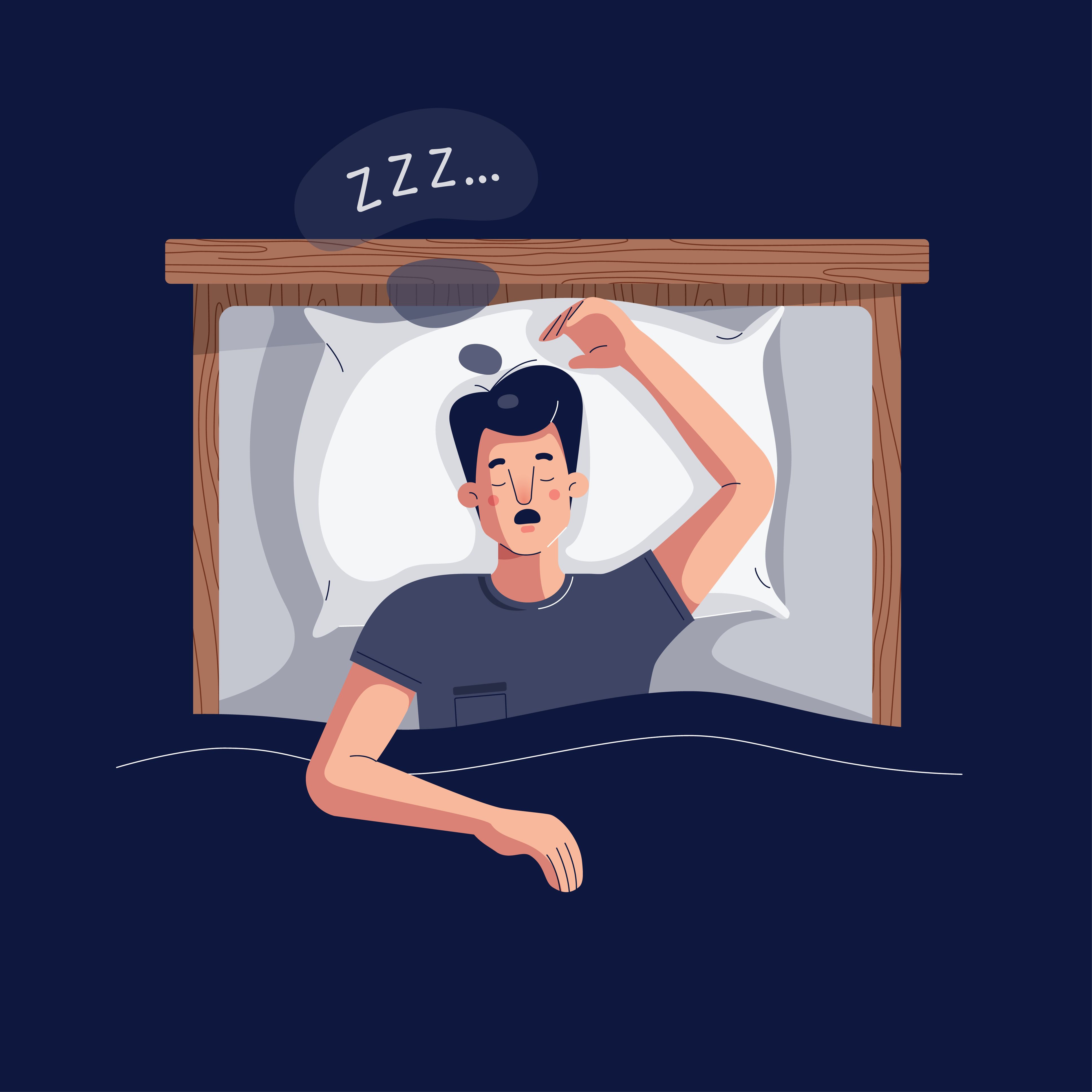 Cartoon Man Snoring | image credit: shlyapanama - stock.adobe.com