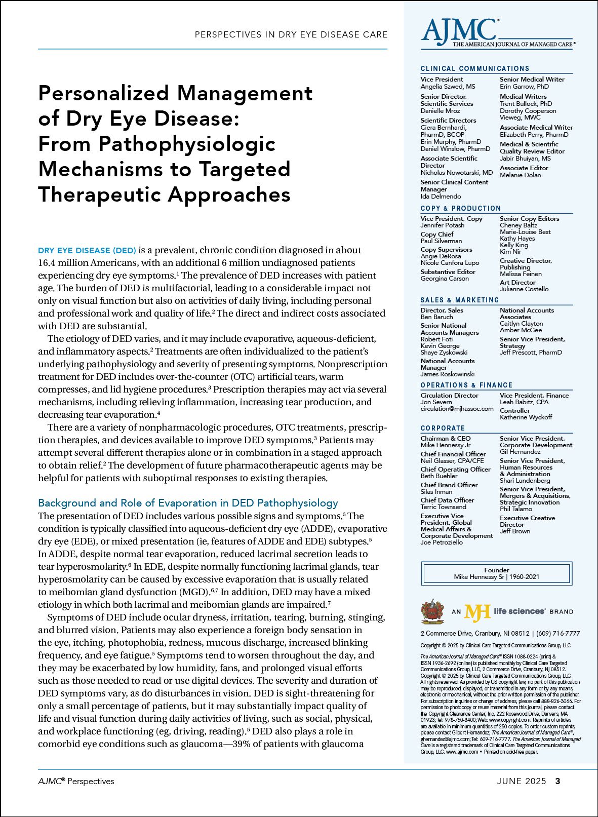 Personalized Management of Dry Eye Disease: From Pathophysiologic Mechanisms to Targeted Therapeutic Approaches