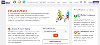screen shot of FAIR Health site