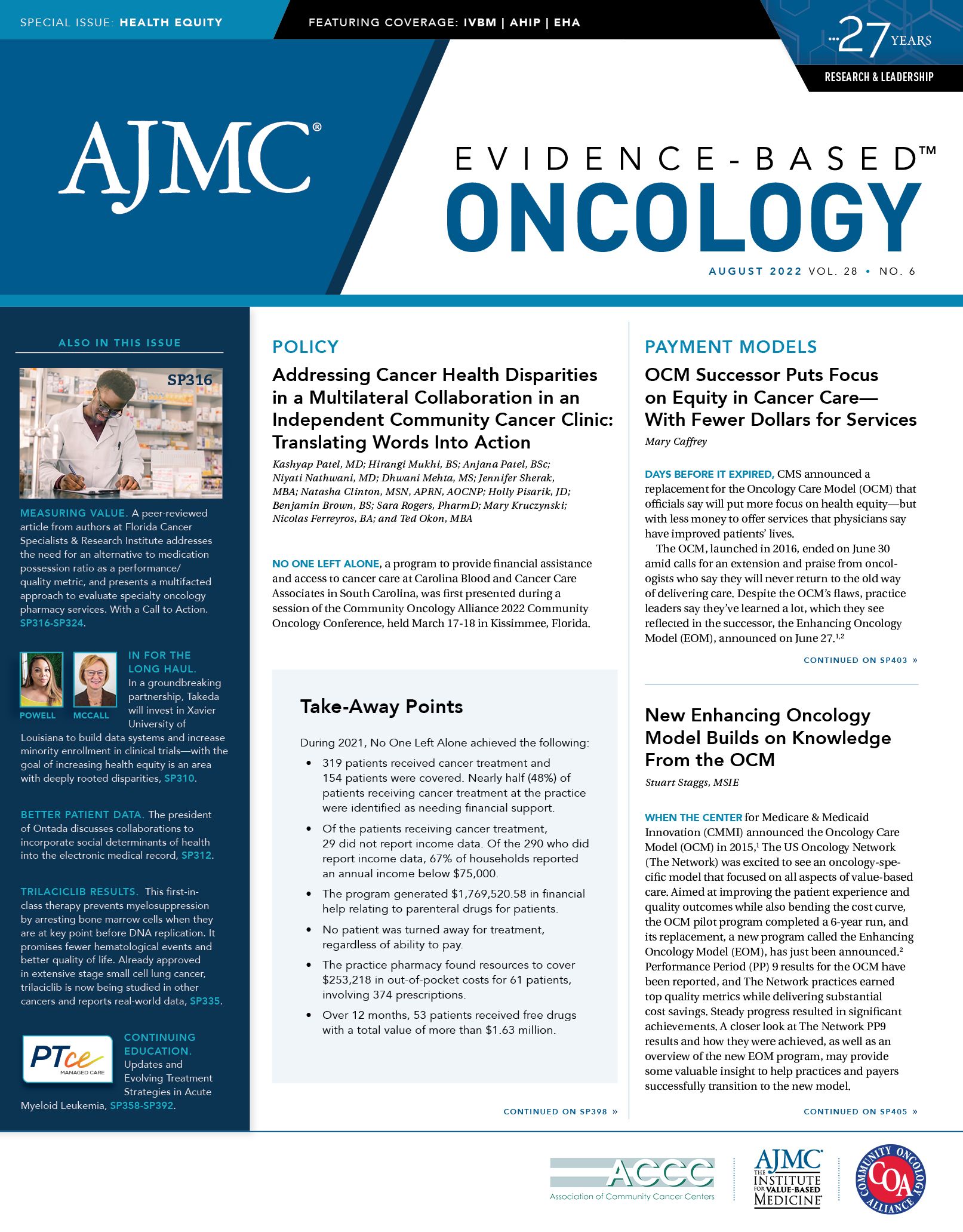 OCM Successor Puts Focus on Equity in Cancer Care With Fewer