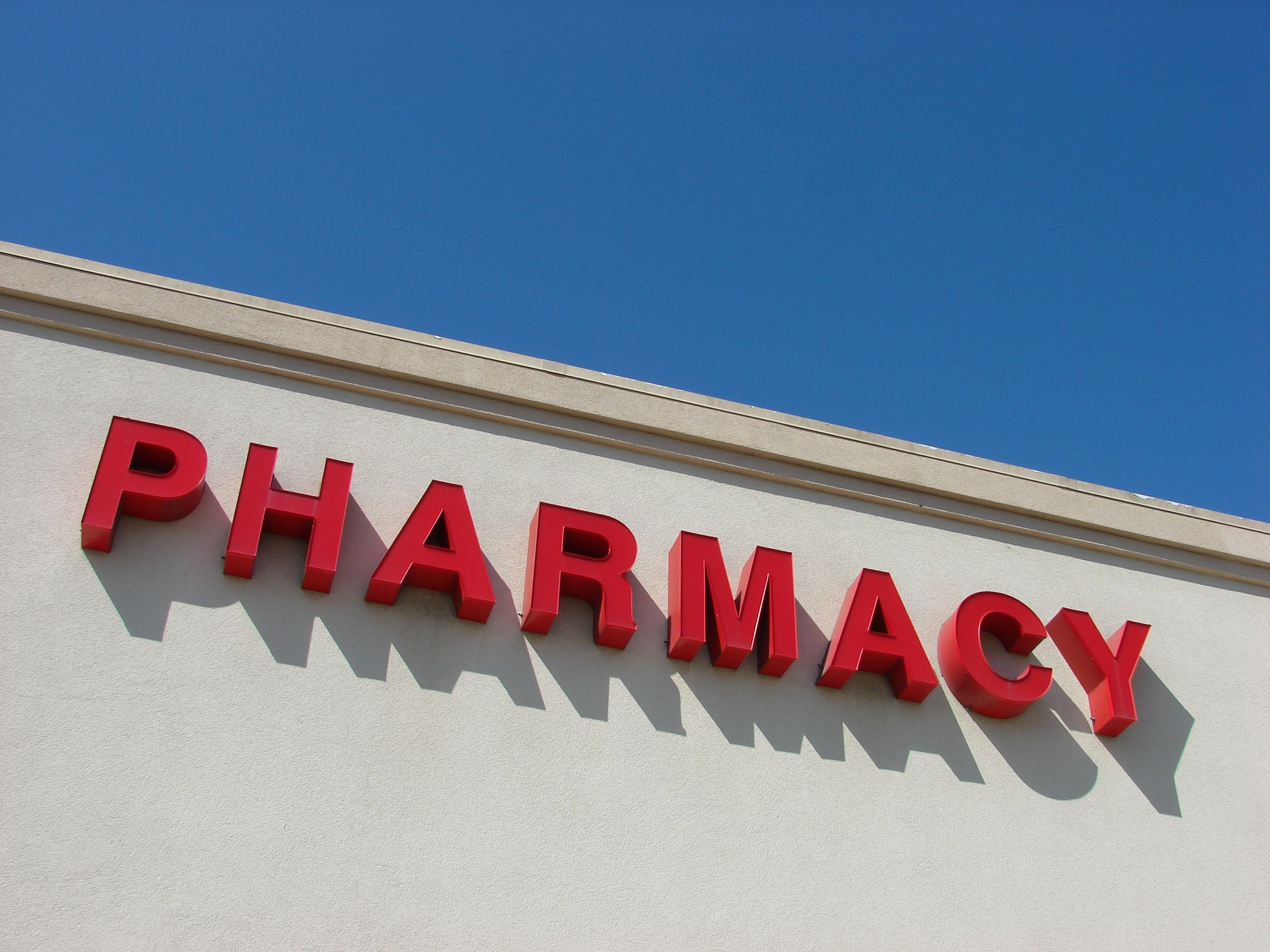 pharmacy sign on building