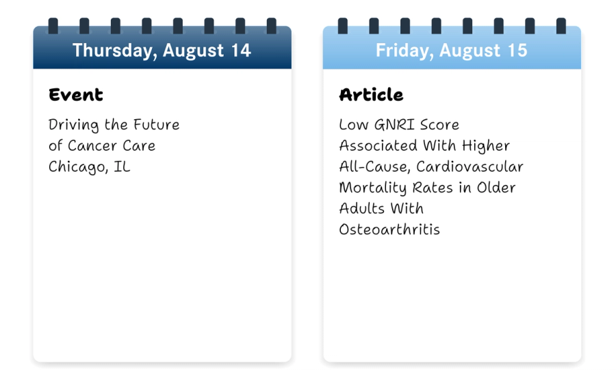 A list of upcoming articles on AJMC.com for the week of August 11, 2025.