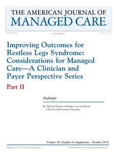 Improving Outcomes for Restless Legs Syndrome: Considerations for Managed Care—A Clinician and Pay