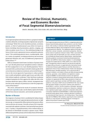 Review of the Clinical, Humanistic, and Economic Burden of Focal Segmental Glomerulosclerosis