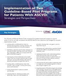 Implementation of Two Guideline-Based Pilot Programs for Patients With ASCVD: Strategies and Perspectives