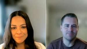 Screenshot of Michelle Booth, PharmD, and Andy Killpack, PharmD, side by side