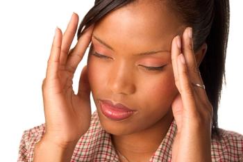 woman with migraine