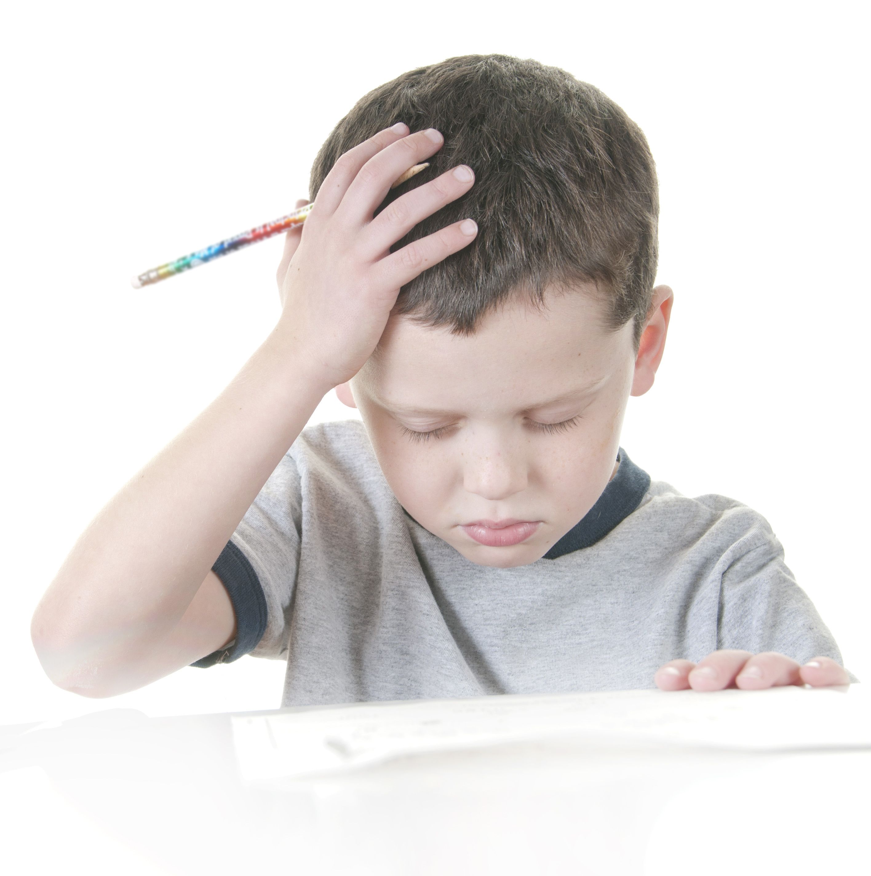 Child holding his head