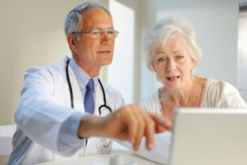 elderly patient with doctor