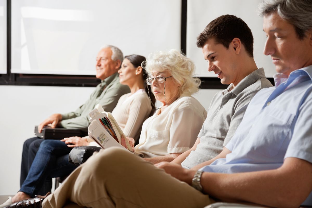 Patients in a waiting room