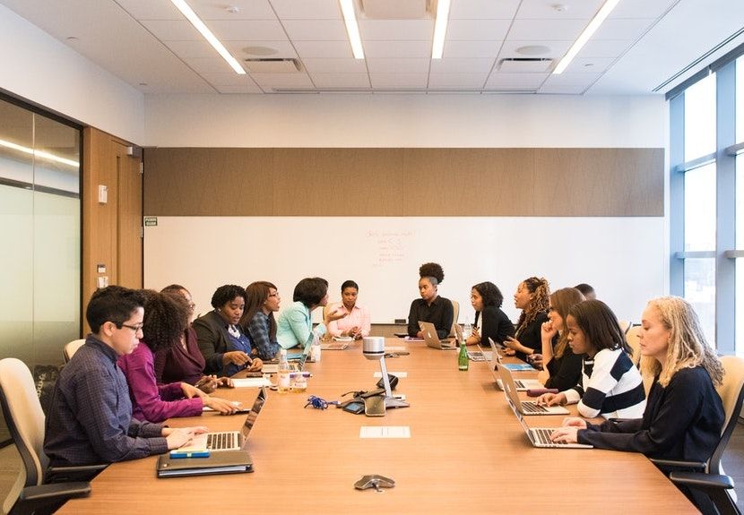 workers in a conference room